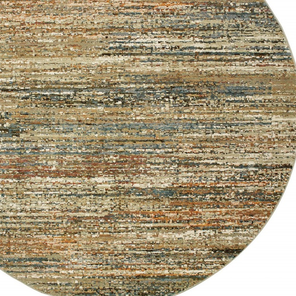 2' X 8' Gold And Green Abstract Runner Rug