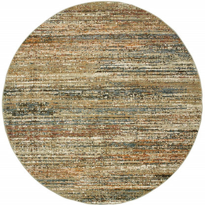 2' X 8' Gold And Green Abstract Runner Rug