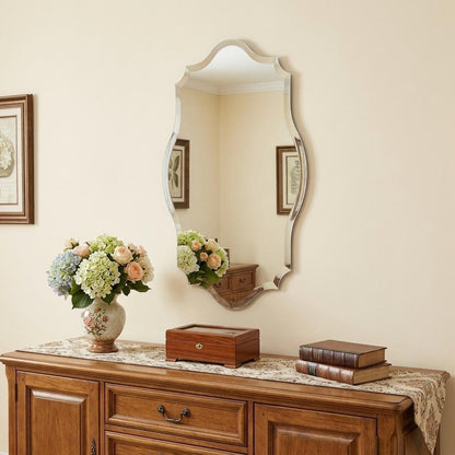 32" Clear Scalloped Edges Unframed Accent Mirror