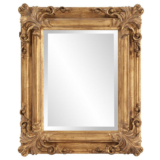 23" Antiqued Gold Ornate Scroll Framed Accent Mirror