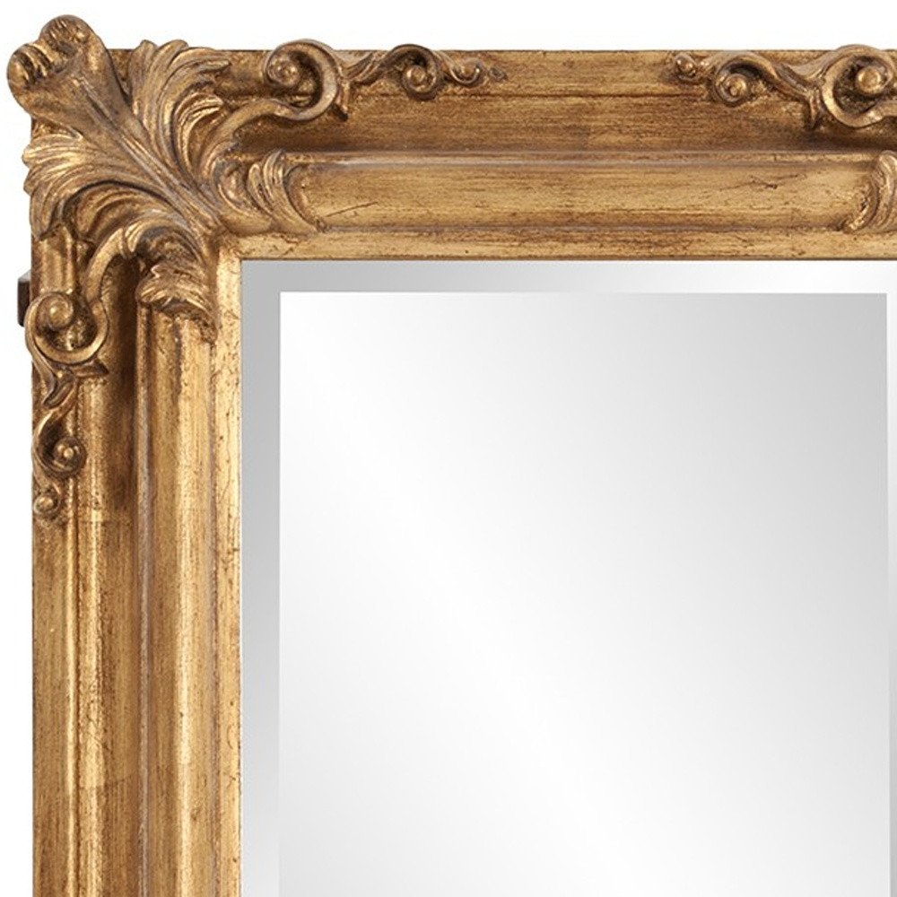 23" Antiqued Gold Ornate Scroll Framed Accent Mirror