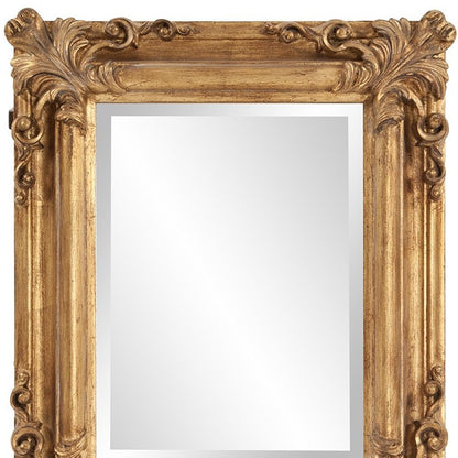 23" Antiqued Gold Ornate Scroll Framed Accent Mirror