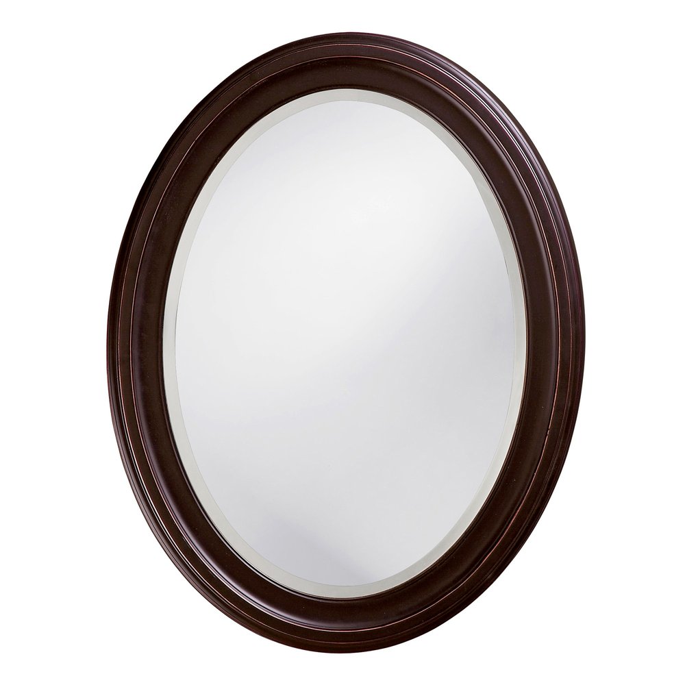 33" Bronze Oval Framed Accent Mirror