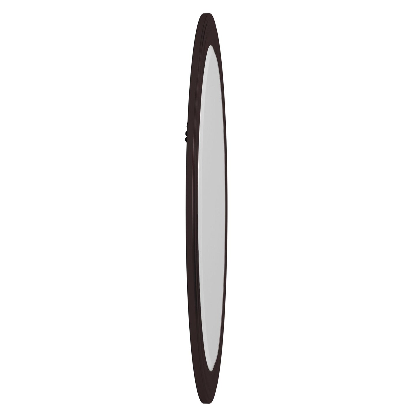 Oval Oil Rubbed Bronze Mirror With Wooden Grooves Frame