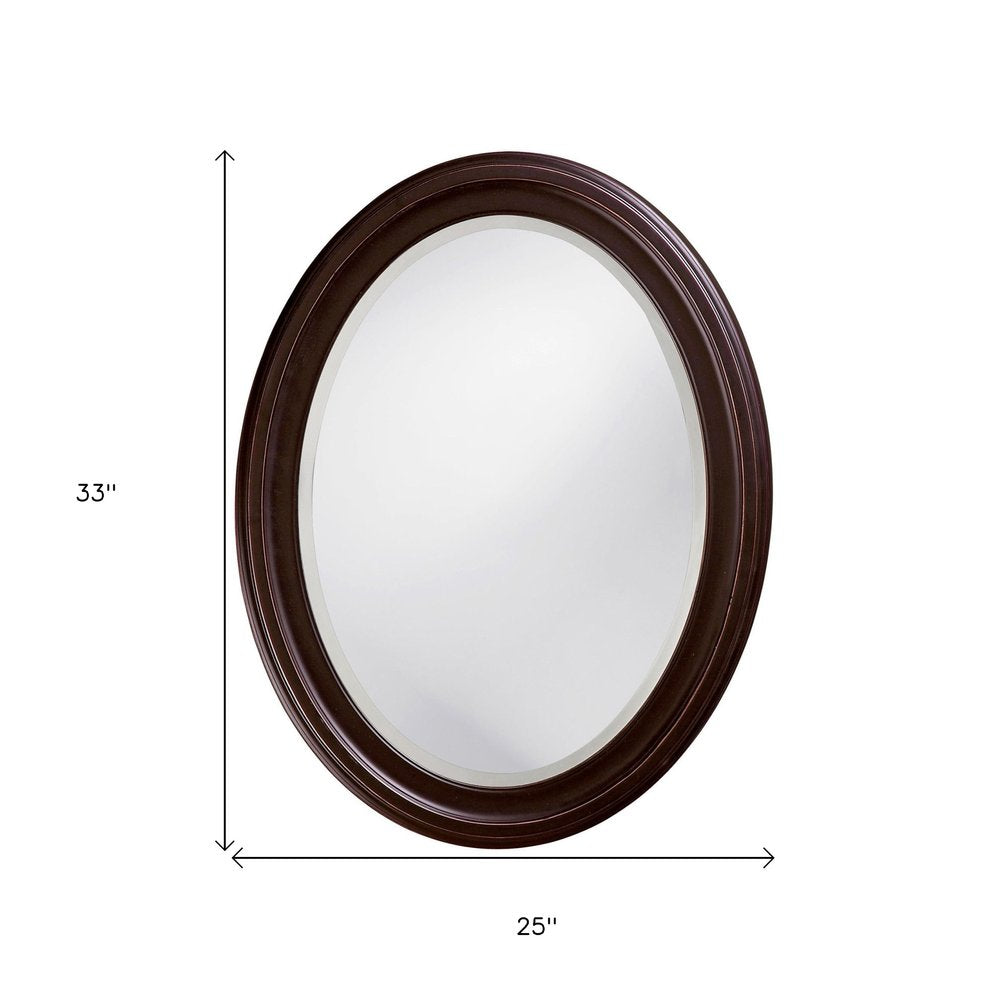 33" Bronze Oval Framed Accent Mirror