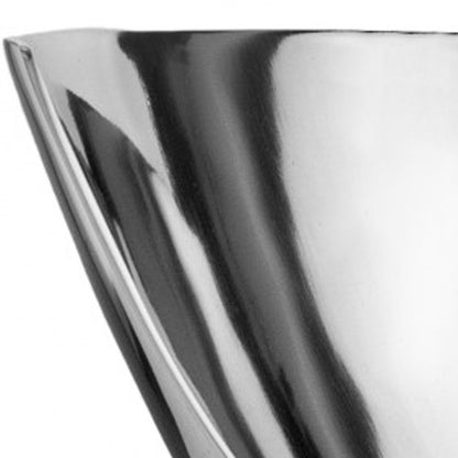 17" Silver Aluminum Modern Abstract Centerpiece Bowl