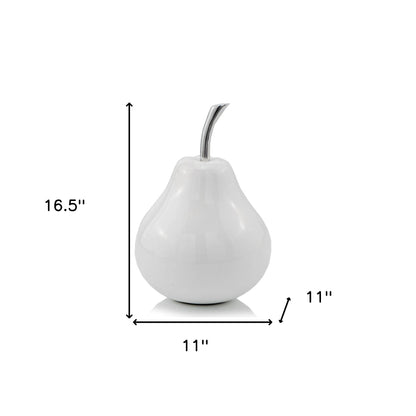 White Jumbo Pear Shaped Aluminum Accent Home Decor