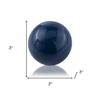 Set Of 2 Blue Aluminum Decorative Spheres 3'