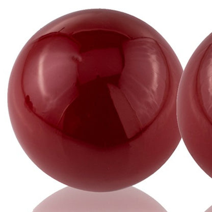 Set of Two 3" Red Aluminum Decorative Orbs