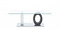 47" Clear And White and Gray Glass Coffee Table