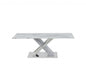 47" White And Gray Glass And Steel Coffee Table