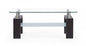 43" Clear And Dark Brown Glass Coffee Table With Shelf