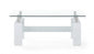 43" Clear And White Glass Coffee Table With Shelf