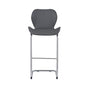 Set of Four 26 " Gray And Silver Metal Low Back Bar Height Bar Chairs