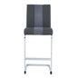 Set of Four 26" Gray and Silver Metal and Faux Leather Counter Height Bar Chairs