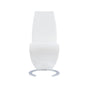 Set of Two White and Silver Upholstered Faux Leather Dining Parsons Chairs
