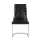 Set of Two Black and Silver Upholstered Dining Side Chairs