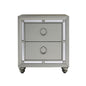 28" Solid and Manufactured Wood And Mirrored Glass Nightstand