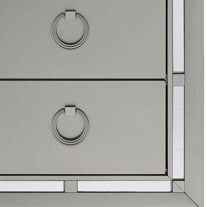 28" Solid and Manufactured Wood And Mirrored Glass Nightstand