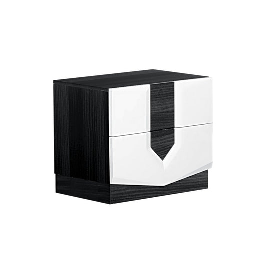 21" Gray Wood Two Drawer Nightstand