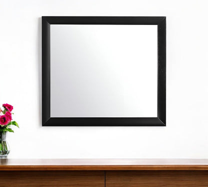 35" Black Wood Framed Accent Mirror