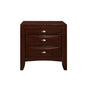 25" Merlot Wood Three Drawer Nightstand