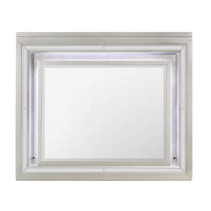 38" Champagne Wood Lighted Mounted Accent Mirror