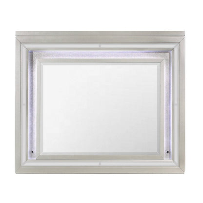 38" Champagne Wood Lighted Mounted Accent Mirror