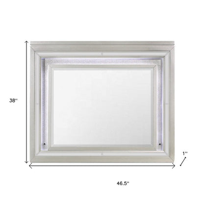 38" Champagne Wood Lighted Mounted Accent Mirror