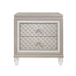 26" Solid and Manufactured Wood And Mirrored Glass Nightstand