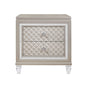 26" Solid and Manufactured Wood And Mirrored Glass Nightstand
