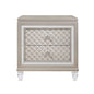 26" Solid and Manufactured Wood And Mirrored Glass Nightstand