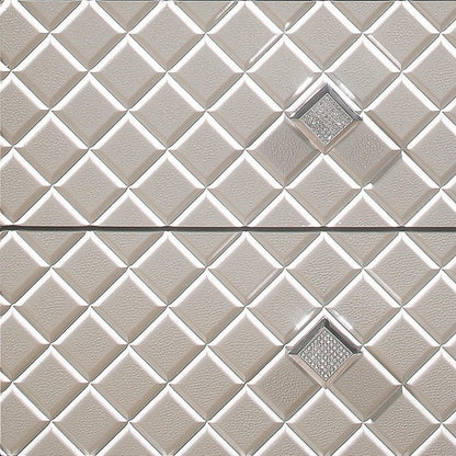 26" Solid and Manufactured Wood And Mirrored Glass Nightstand