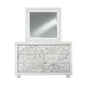62" White Faux Marble And Solid Wood Seven Drawer Double Dresser