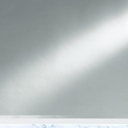 41" White Faux Marble Wood Lighted Mounted Accent Mirror