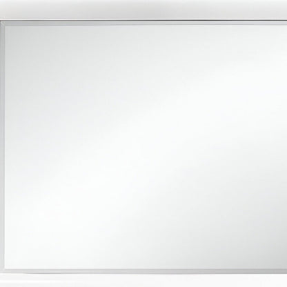 34" White Wood Framed Accent Mirror