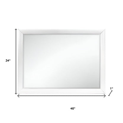 34" White Wood Framed Accent Mirror