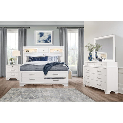 27" White Wood Two Drawer Nightstand