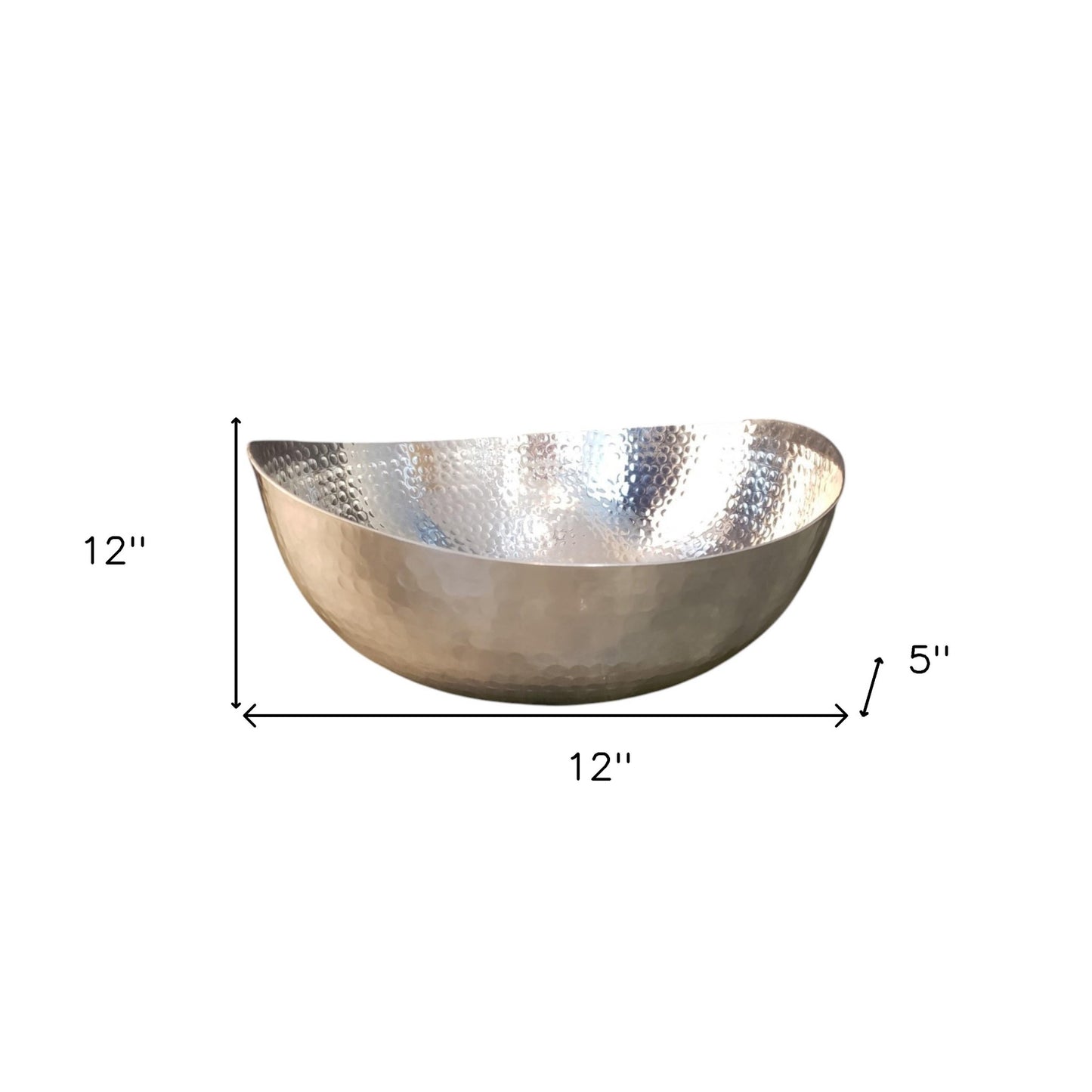 Handcrafted 12" Hammered Stainless Steel Centerpiece Bowl