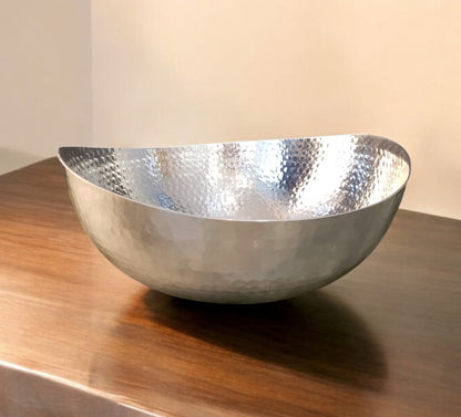 Handcrafted 12" Hammered Stainless Steel Centerpiece Bowl