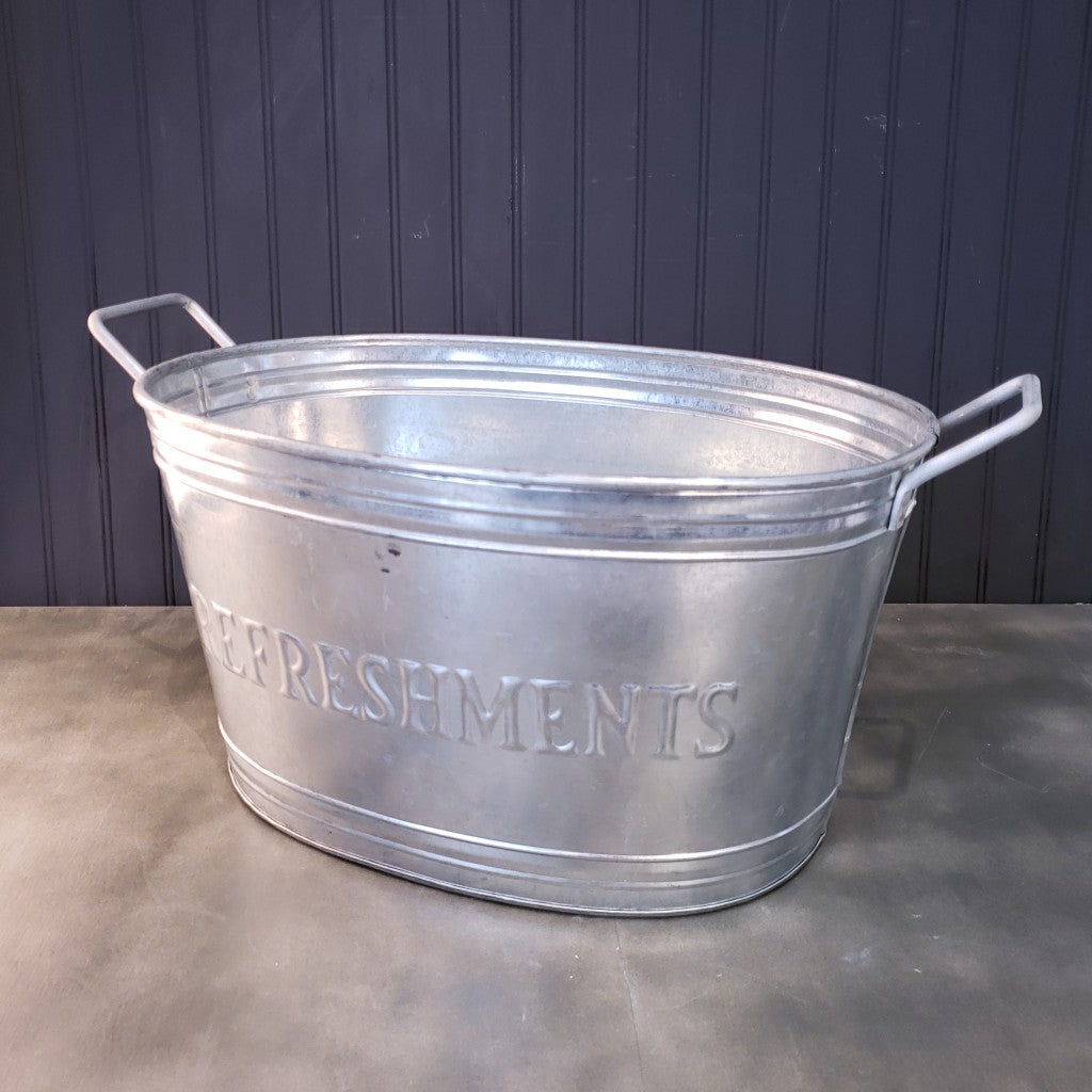 Refreshments Oval Stainles Steel Galvanized Beverage Tub