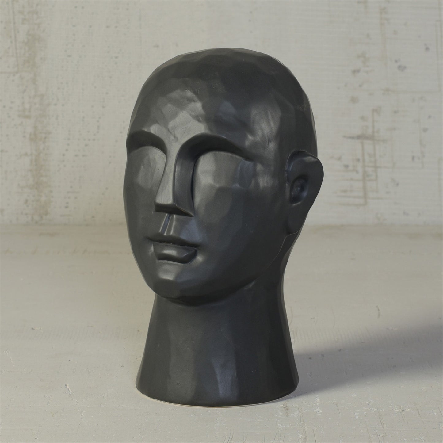 11" Black Ceramic Bust Tabletop Sculpture