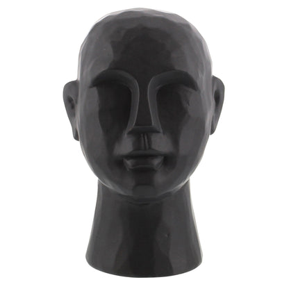 11" Black Ceramic Bust Tabletop Sculpture