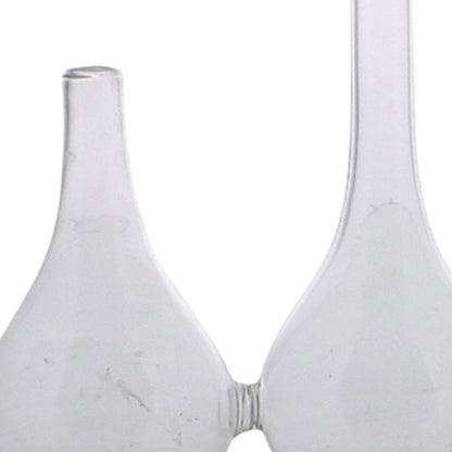 Set of Five Clear Cojoined Glass Bud Vases