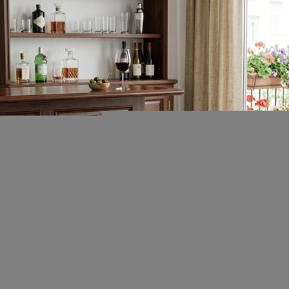 31" Gray and Espresso Faux Leather and Solid Wood Backless Bar Height Bar Chair