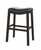 26" Black and Espresso Solid Wood Backless Counter Height Bar Chair