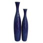 Set of Two Cobalt Cylinder Ceramic Table Vase