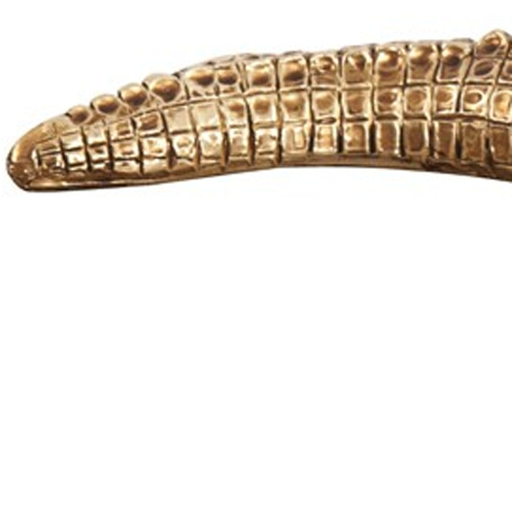 Golden Crocodile Brass Finish Sculpture