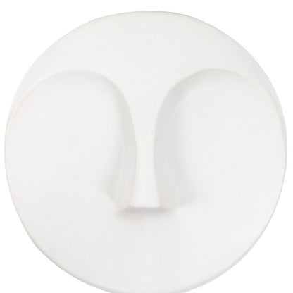 10" White Ceramic Face Round Wall Decor