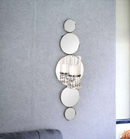 Silver and Clear Modern Bling Mirrored Wall Sconce